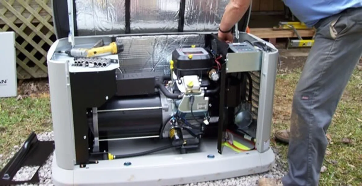 generator installation service showing technician connecting and configuring generator components in Littleton, CO