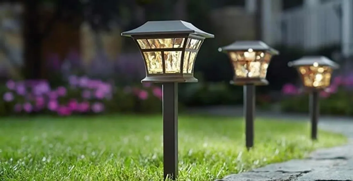 landscape lighting installation services with professionally installed pathway lights in Littleton, CO